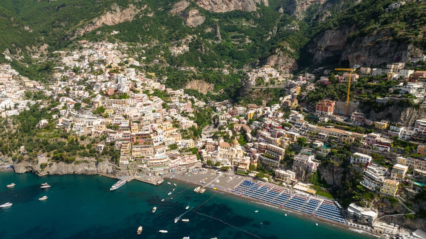 A stone terrace above a Mediterranean bay